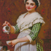 Victorian Woman Pouring From Teapot Diamond Painting