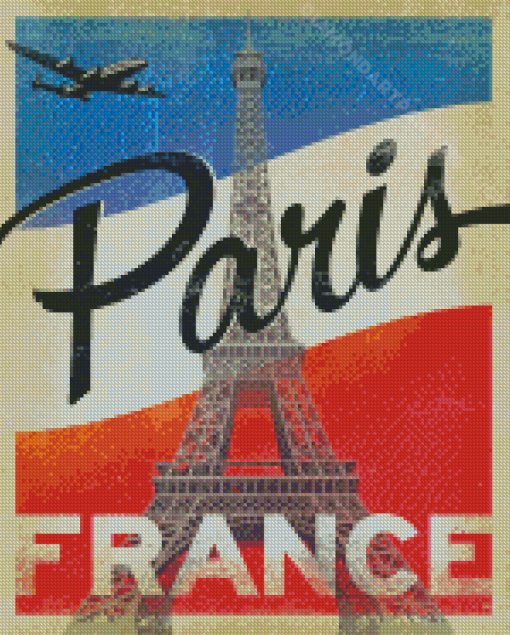 Vintage France Paris Poster Diamond Painting