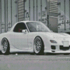 White Mazda Rx7 Sport Car Diamond Painting