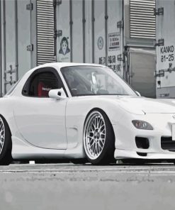 White Mazda Rx7 Sport Car Diamond Painting