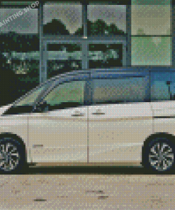 White Nissan Serena Side View Diamond Painting