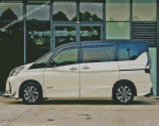 White Nissan Serena Side View Diamond Painting