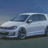 White Volkswagen Golf 8 Diamond Painting