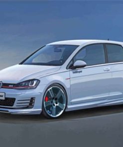 White Volkswagen Golf 8 Diamond Painting