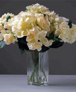 White Hydrangeas In Glass Vase Diamond Painting