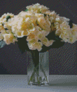 White Hydrangeas In Glass Vase Diamond Painting