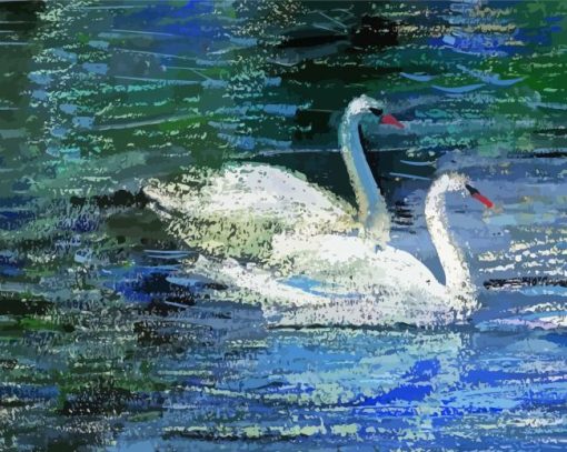 Abstract Swan Couple Diamond Painting