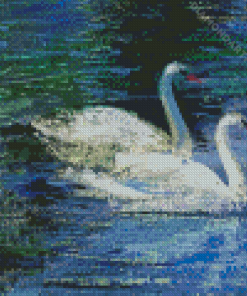 Abstract Swan Couple Diamond Painting