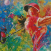 Abstract Colorful Golf Lady Diamond Painting