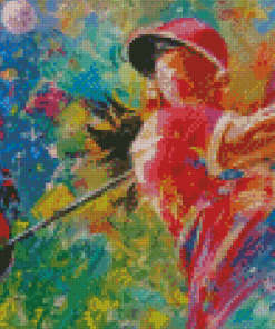 Abstract Colorful Golf Lady Diamond Painting