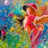 Abstract Colorful Golf Lady Diamond Painting