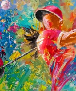 Abstract Colorful Golf Lady Diamond Painting