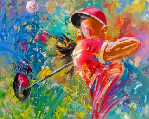 Abstract Colorful Golf Lady Diamond Painting