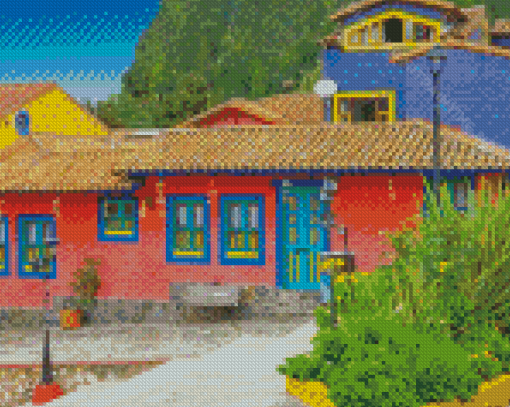 Aesthetic Colombia Traditional House Diamond Painting