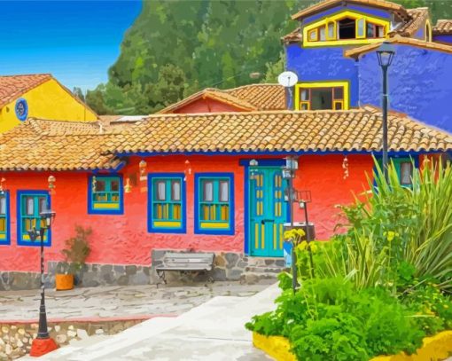 Aesthetic Colombia Traditional House Diamond Painting