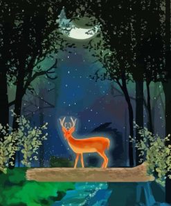 Aesthetic Deer In Moonlight Diamond Painting