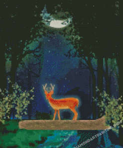 Aesthetic Deer In Moonlight Diamond Painting