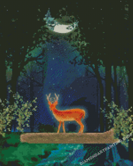 Aesthetic Deer In Moonlight Diamond Painting