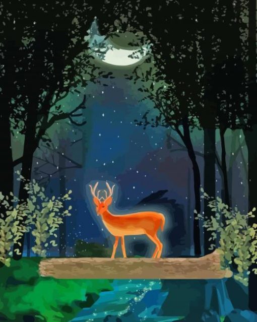 Aesthetic Deer In Moonlight Diamond Painting