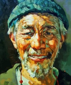 Aesthetic Old Man Face Diamond Painting