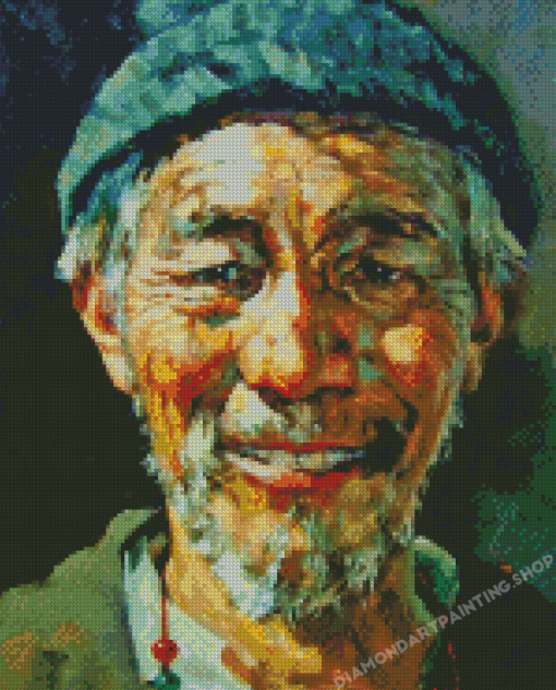 Aesthetic Old Man Face Diamond Painting