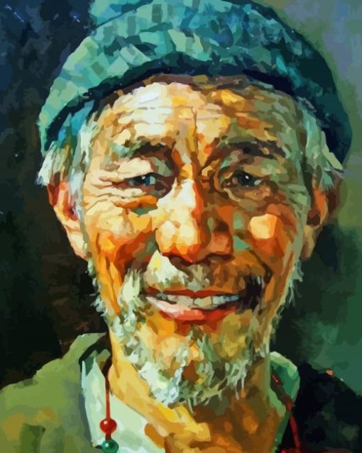 Aesthetic Old Man Face Diamond Painting