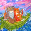 Aesthetic Owl And The Pussy Cat Diamond Painting