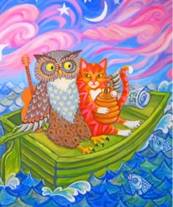 Aesthetic Owl And The Pussy Cat Diamond Painting