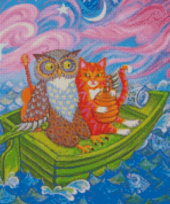 Aesthetic Owl And The Pussy Cat Diamond Painting