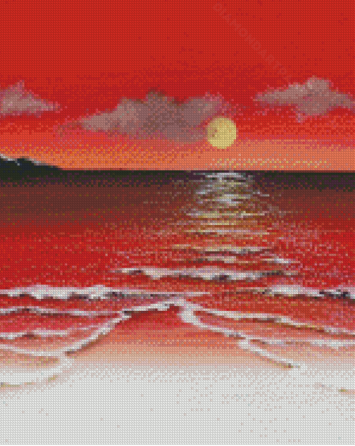 Aesthetic Red Beach Diamond Painting