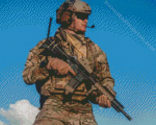 American Military Man Diamond Painting