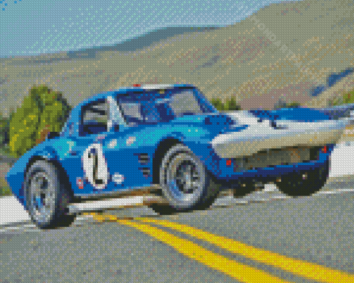 Blue 1963 Chevrolet Corvette Diamond Painting