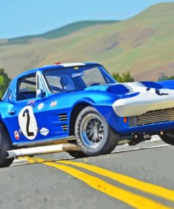 Blue 1963 Chevrolet Corvette Diamond Painting