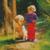 Boy And Labrador Retriever Art Diamond painting