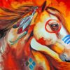 Colorful American Indian War Pony Diamond Painting