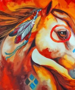 Colorful American Indian War Pony Diamond Painting