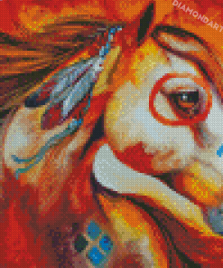 Colorful American Indian War Pony Diamond Painting