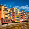 Colorful Buildings Girona Spain Diamond Painting