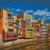 Colorful Buildings Girona Spain Diamond Painting