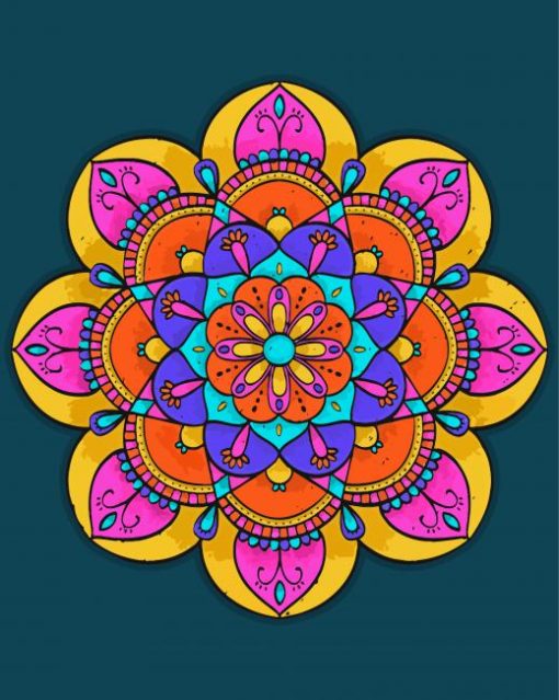 Colorful Mandala Flower Diamond Painting