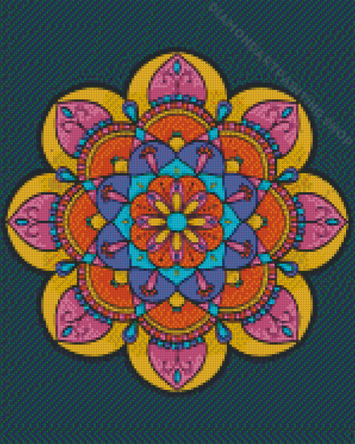 Colorful Mandala Flower Diamond Painting