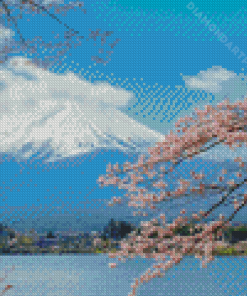 Cool Lake Kawaguchi Diamond Painting