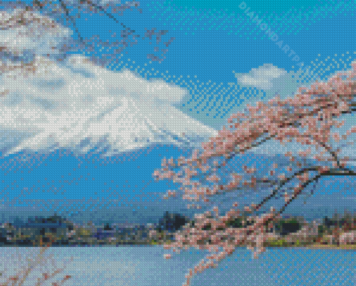 Cool Lake Kawaguchi Diamond Painting