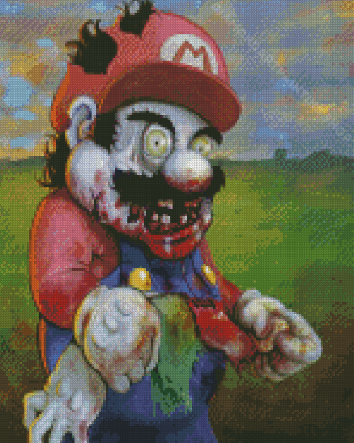 Cool Zombie Mario Diamond Painting