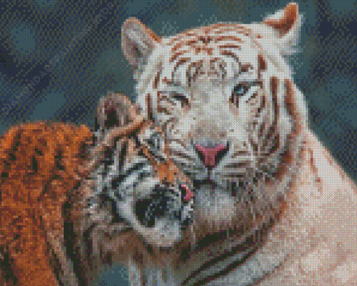 Cute Mama Tiger And Baby Diamond Painting