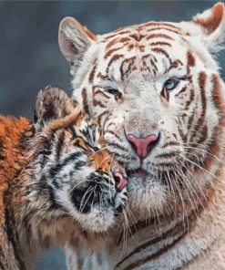 Cute Mama Tiger And Baby Diamond Painting