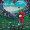 Cute Red Hood Girl Diamond Painting