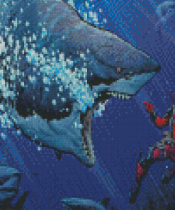 Deadpool And Shark Diamond Painting