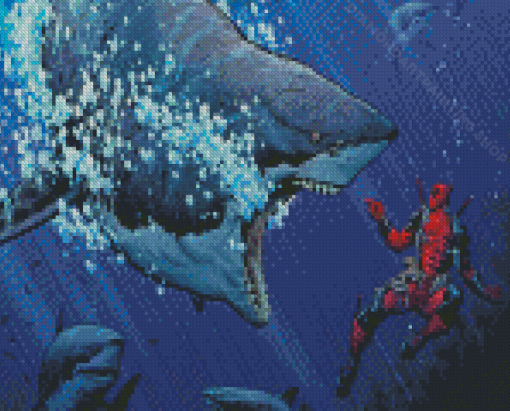 Deadpool And Shark Diamond Painting