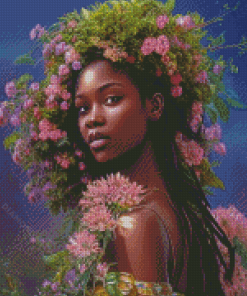 Floral African Queen Diamond Painting